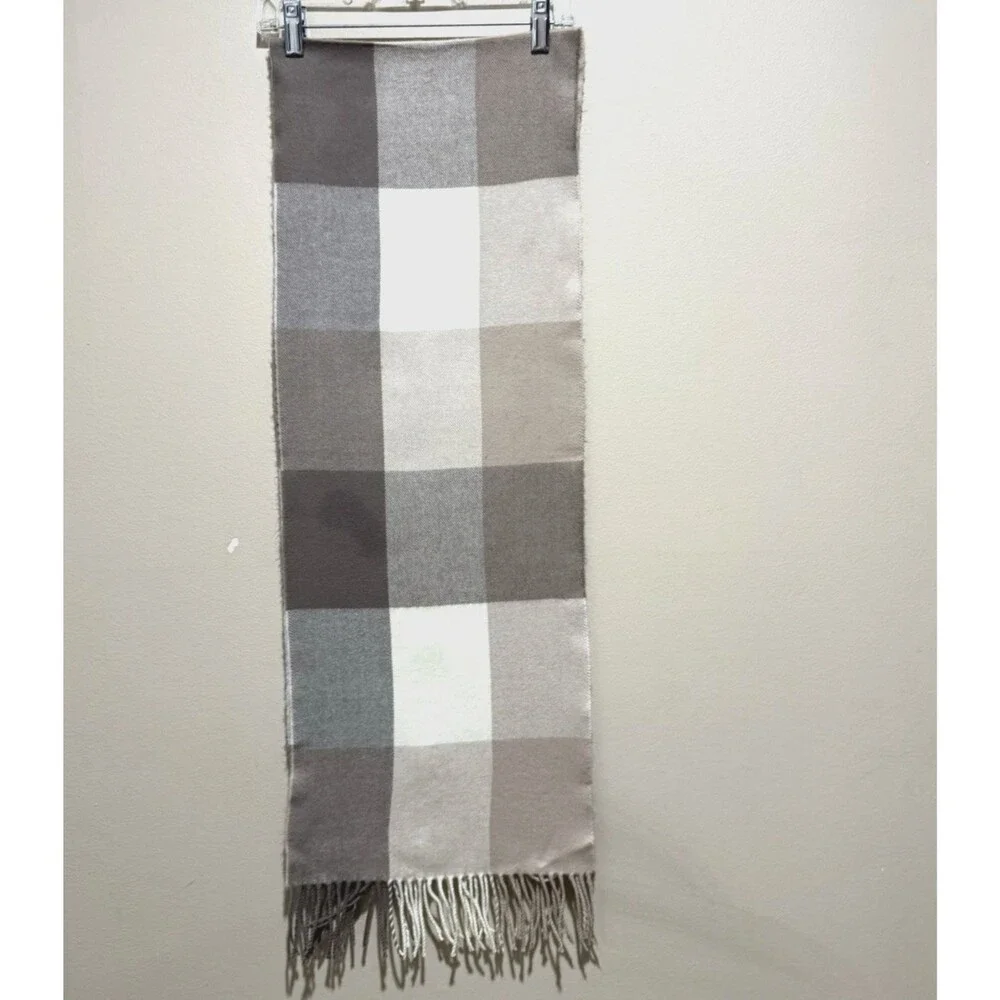 English Cashmere Tartan Plaid Scarf Fringe Soft Wool Winter Wrap Shawl
